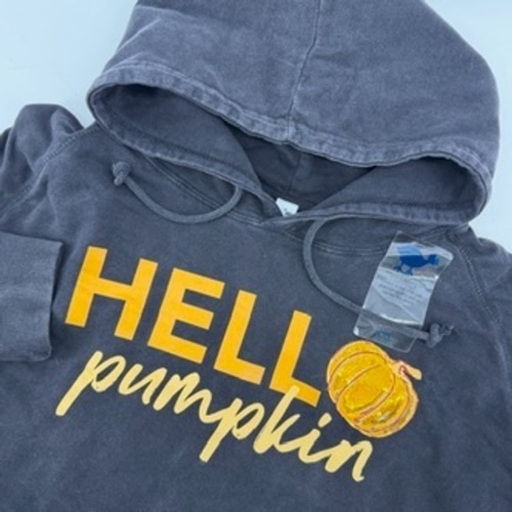 Lucky‎ Bird Hello Pumpkin Vintage Black Hoodie 2XL Lane Seven Fall Graphic NWT